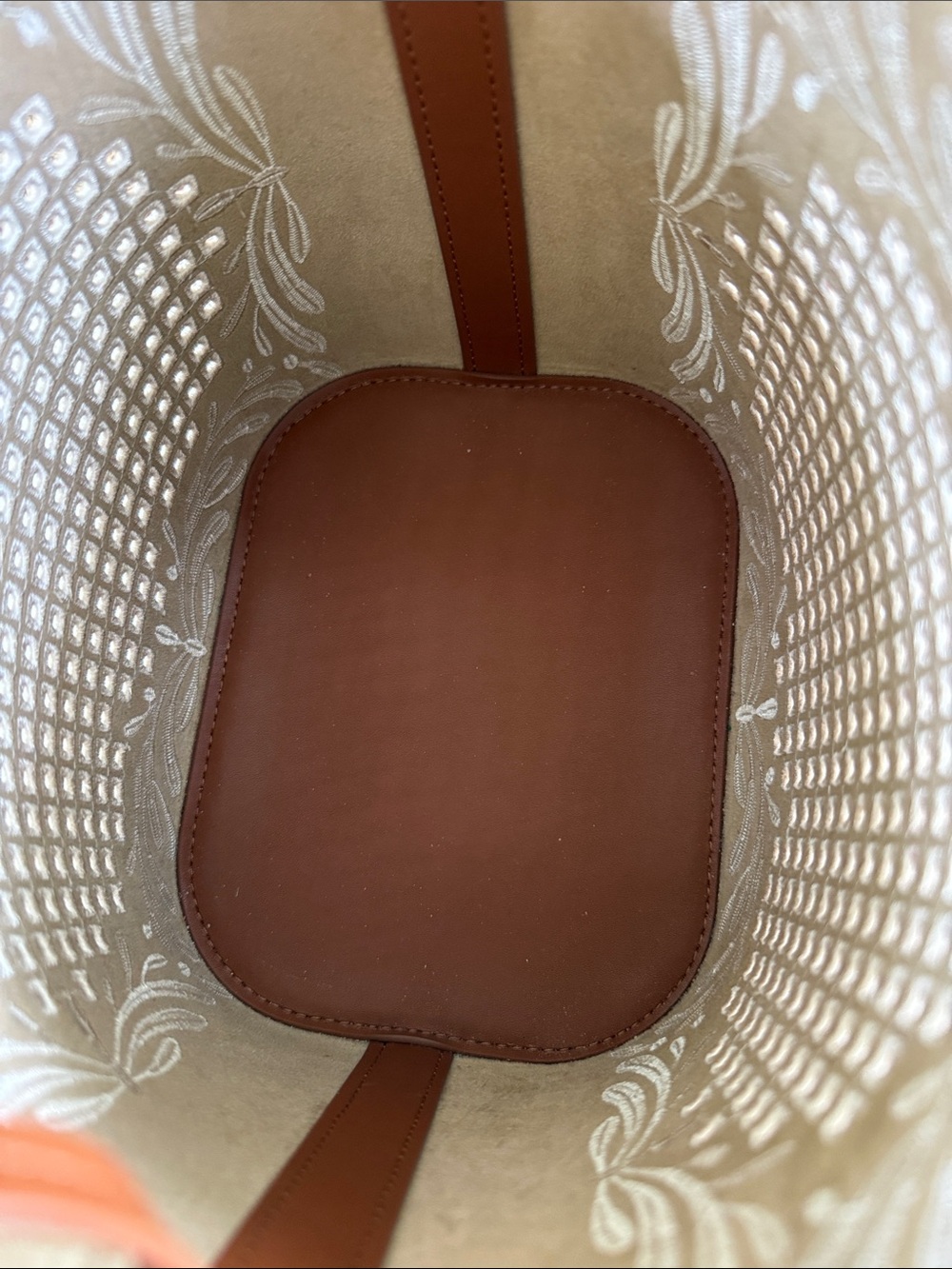 Veronica Beard Small Feed Bag Embroidered Leather - Picture 6 of 9
